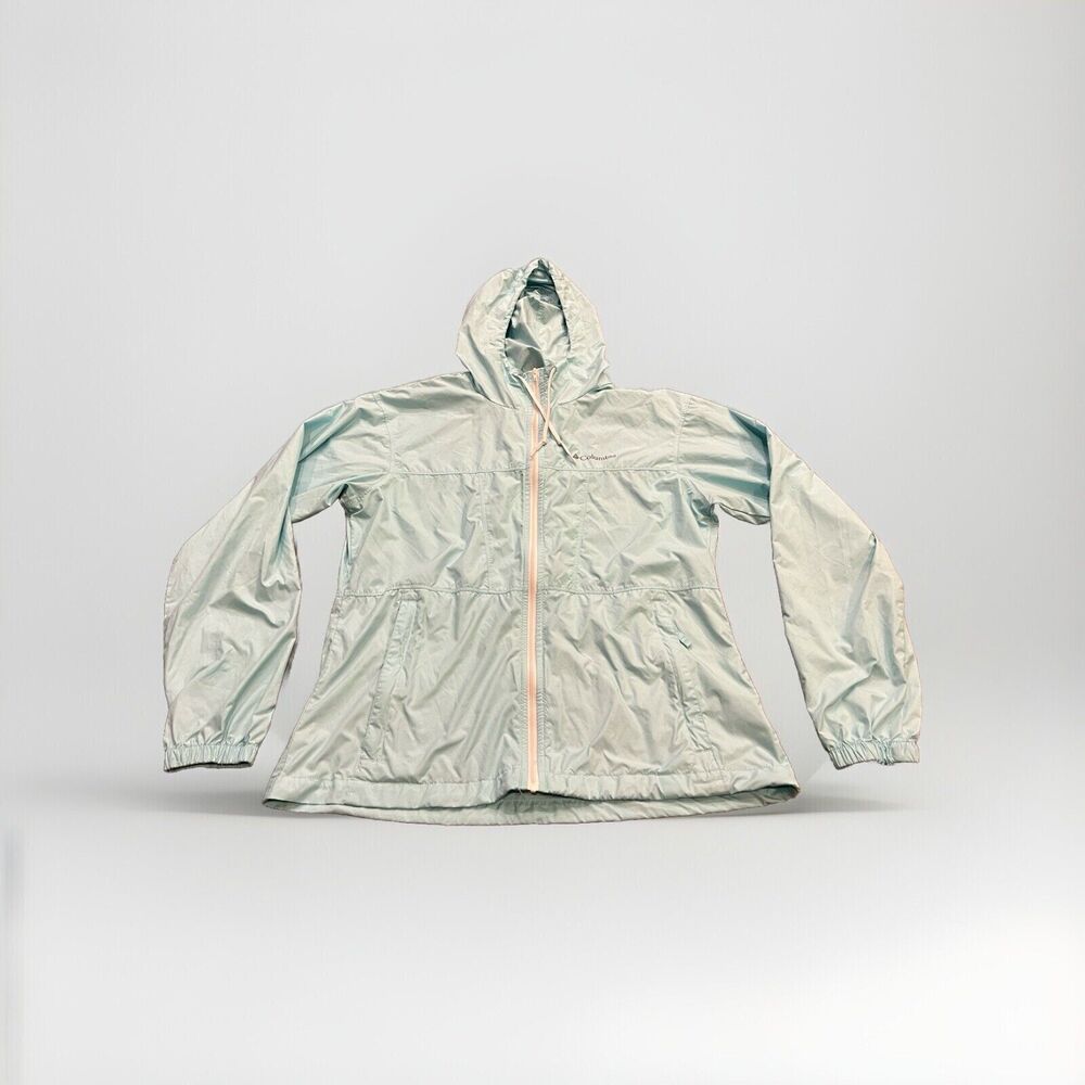 Columbia Womens Turquoise Meadow Peak EXS Windbreaker Full Zip Hooded S XL1991